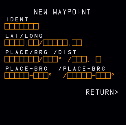 MCDU DATA New Waypoint Page